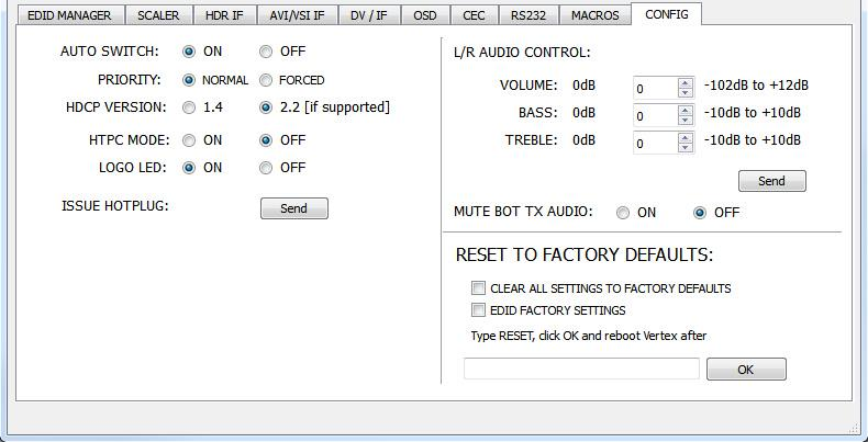 CONFIG-Tab der Integral 2-USB-GUI